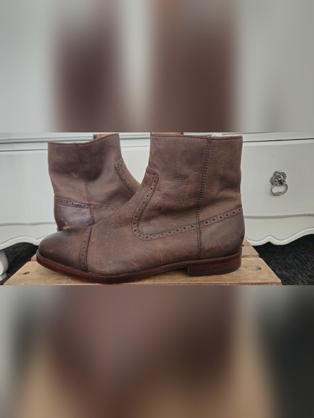Used Vintage-Polo Ralph Lauren "Demonte" Side-Zip Ankle Boot - Picture 6 of 16